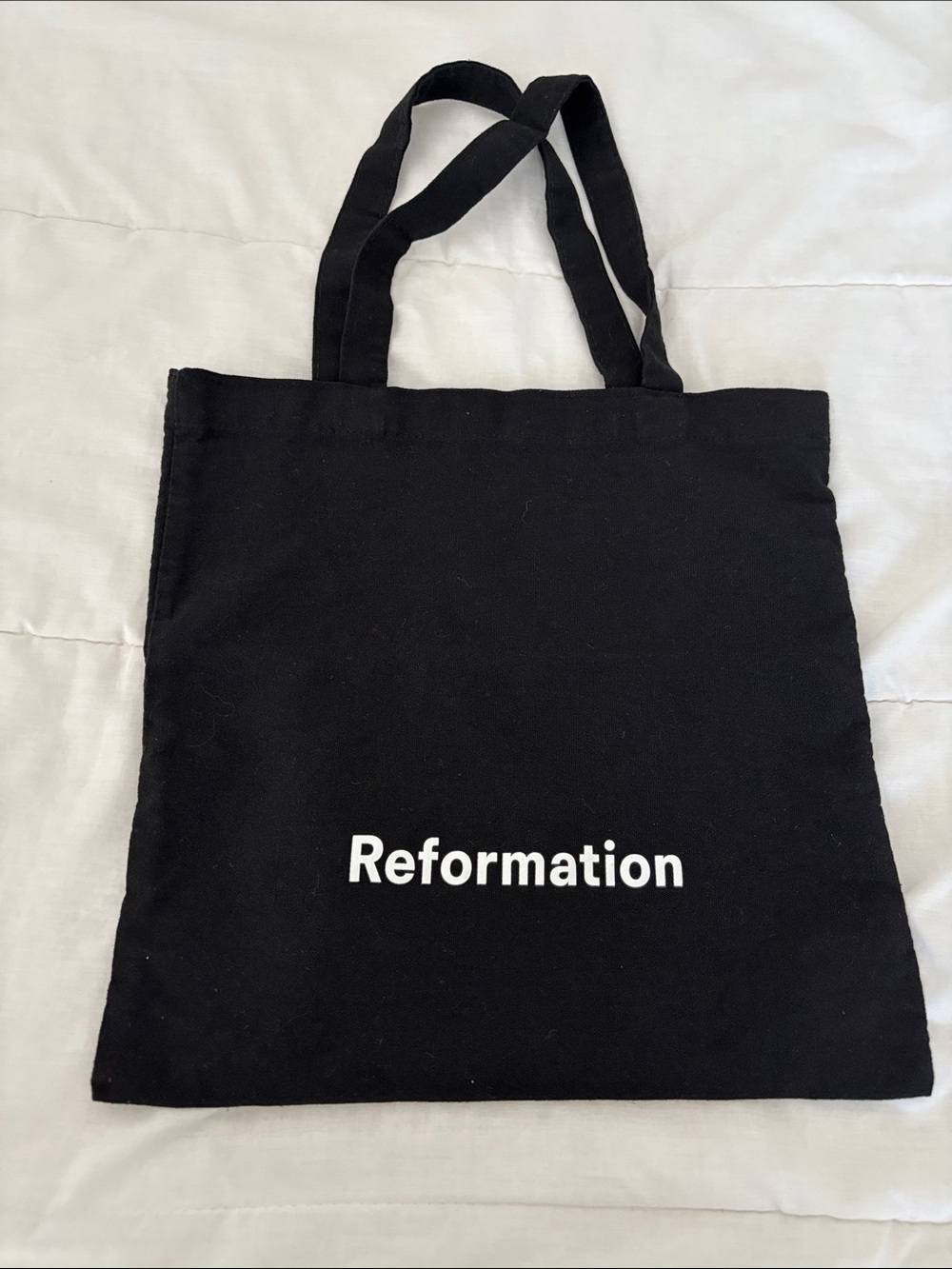 Reformation Black and White Canvas Logo Tote